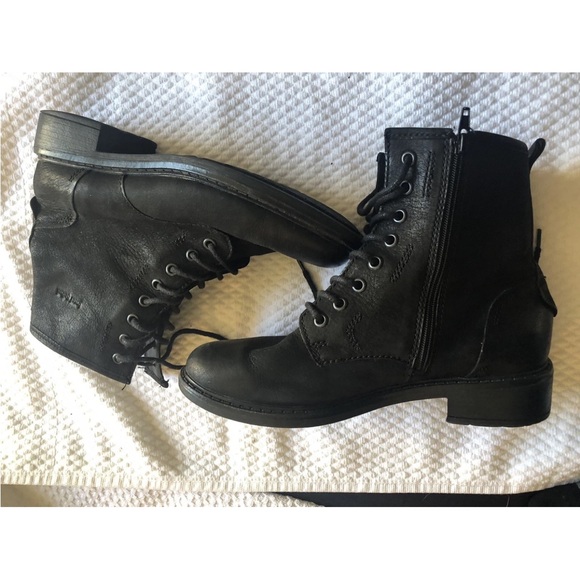 Josef Seibel Shoes - Josef Seibel Selen Shoes Women 36 Booties Black Leather Lace Up Casual Mid Boots
